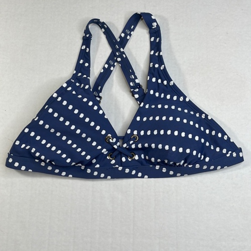 Krimson Klover Blue w/ White Polka Dot Bikini  w/ Adjustable Straps Size Small